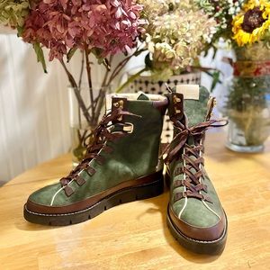 BRAND NEW J Crew women Elsa hiking boots green 8